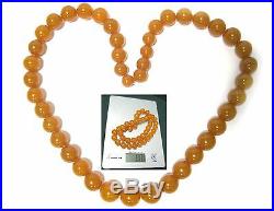 USSR Vintage NATURAL Baltic AMBER necklace 80 grams 70s Soviet Union Russia