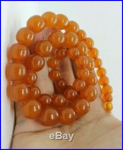 USSR Vintage NATURAL Baltic AMBER necklace grams 55s Soviet Union Russia