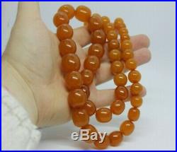 USSR Vintage NATURAL Baltic AMBER necklace110 grams 70s Soviet Union Russia