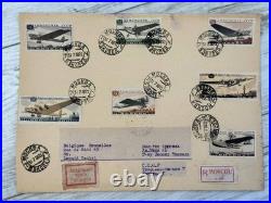 USSR cover Airmail Airplanes full series to Belgium 1938 Moscow Luftpost