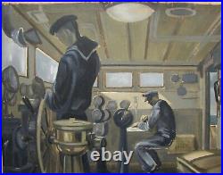 Ukrainian Soviet USSR Oil Painting realism film movie captain cabin Ship sailor