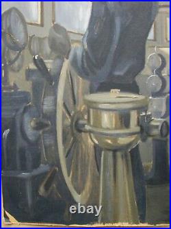 Ukrainian Soviet USSR Oil Painting realism film movie captain cabin Ship sailor
