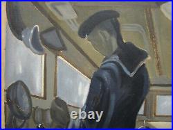 Ukrainian Soviet USSR Oil Painting realism film movie captain cabin Ship sailor