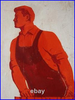 Ukrainian Soviet USSR Painting Poster political communism Anticapitalist figure