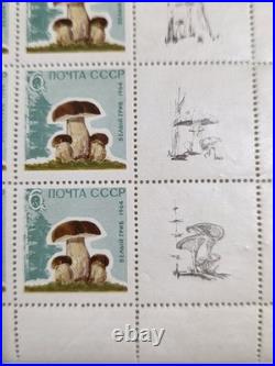 Ussr 1964, Mushrooms, 5 Sheets Of 25. Mnh