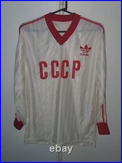 Ussr Soviet Union National Team 1982 Cccp Away Adidas Vintage Shirt Long Sleeves