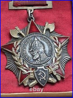 Ussr, Wwii, Soviet Order Of Alexander Nevsky, Award # 1832silver, Gilt, Enamel