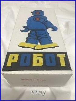 VINTAGE RUSSIAN TOY MUSEUM SOVIET UNION POGOT WIND UP ROBOT With KEY & BOX WORKS