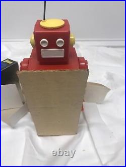 VINTAGE RUSSIAN TOY MUSEUM SOVIET UNION POGOT WIND UP ROBOT With KEY & BOX WORKS