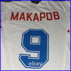 VINTAGE USSR SOVIET UNION MAKAPOB #9 HOCKEY JERSEY Shirt Rare Fan Giveaway L