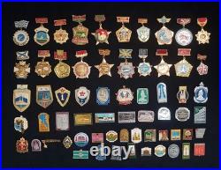 VINTAGE USSR SOVIET UNION RUSSIAN Military Sports Government Pin Badge Lot Of 63
