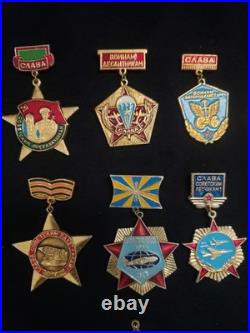 VINTAGE USSR SOVIET UNION RUSSIAN Military Sports Government Pin Badge Lot Of 63
