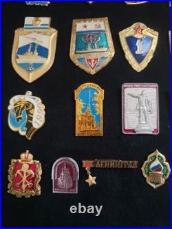 VINTAGE USSR SOVIET UNION RUSSIAN Military Sports Government Pin Badge Lot Of 63