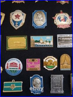 VINTAGE USSR SOVIET UNION RUSSIAN Military Sports Government Pin Badge Lot Of 63