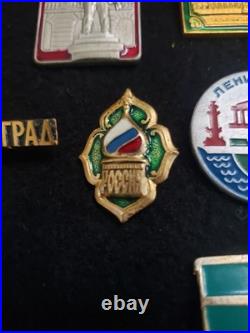 VINTAGE USSR SOVIET UNION RUSSIAN Military Sports Government Pin Badge Lot Of 63