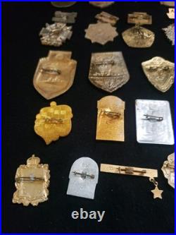 VINTAGE USSR SOVIET UNION RUSSIAN Military Sports Government Pin Badge Lot Of 63