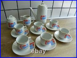 VTG 17pcs. Coffee Porcelain Service KITKA Pepsi(Cyrillic) Soviet Union