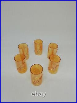 VTG Antique Soviet USSR Russian Glass Set Decanter Carafe Vodka Shot 6 Cups 60's