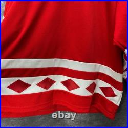 VTG K1 Sportswear CCCP Russia Soviet Union Hockey Jersey XL Red White Stitched