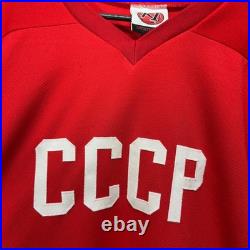 VTG K1 Sportswear CCCP Russia Soviet Union Hockey Jersey XL Red White Stitched