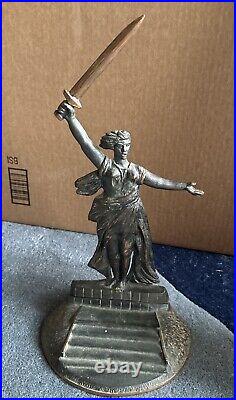 VTG Russian USSR Motherland Bronze Big Soviet Statue Monument 16.5