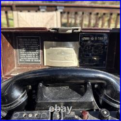 Vintage 1953 Soviet Union TAI-43-P Military Field PHONE in Bakelite box USSR