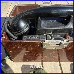 Vintage 1953 Soviet Union TAI-43-P Military Field PHONE in Bakelite box USSR