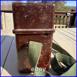 Vintage 1953 Soviet Union TAI-43-P Military Field PHONE in Bakelite box USSR