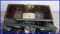 Vintage 1955 Soviet Union TAI-43 Military Field PHONE in Bakelite box USSR
