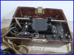 Vintage 1955 Soviet Union TAI-43 Military Field PHONE in Bakelite box USSR