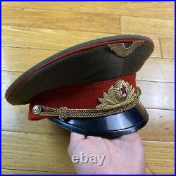 Vintage 1956 Soviet Union Russian Russia USSR Army Officer's Visor Hat Cap