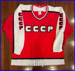 Vintage 1990s CCCP Soviet Union CCM Jersey RARE Canada Cup Large