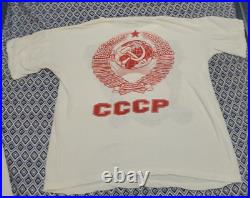 Vintage 70's CCCP Soviet Union Russia USSR Double Sided Graphic tee Shirt L