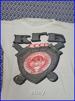 Vintage 70's CCCP Soviet Union Russia USSR Double Sided Graphic tee Shirt L