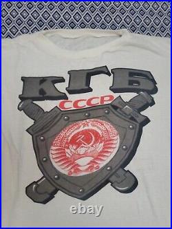 Vintage 70's CCCP Soviet Union Russia USSR Double Sided Graphic tee Shirt L