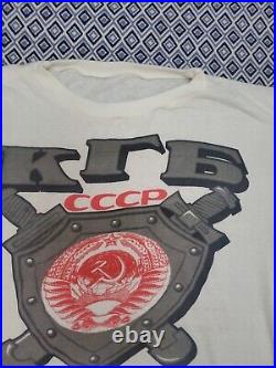 Vintage 70's CCCP Soviet Union Russia USSR Double Sided Graphic tee Shirt L