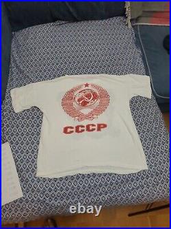 Vintage 70's CCCP Soviet Union Russia USSR Double Sided Graphic tee Shirt L