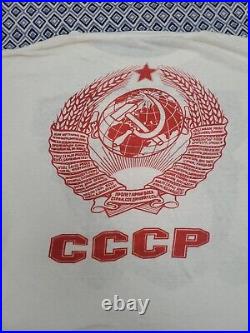 Vintage 70's CCCP Soviet Union Russia USSR Double Sided Graphic tee Shirt L