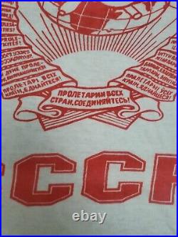 Vintage 70's CCCP Soviet Union Russia USSR Double Sided Graphic tee Shirt L