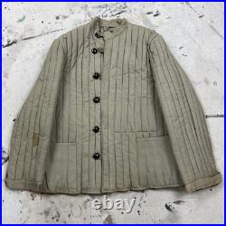 Vintage 70s USSR Soviet Union Telogreika Quilted Liner Jacket Men Small Military