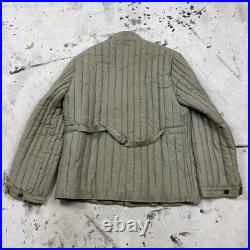 Vintage 70s USSR Soviet Union Telogreika Quilted Liner Jacket Men Small Military