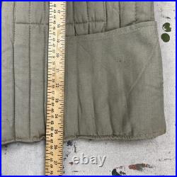 Vintage 70s USSR Soviet Union Telogreika Quilted Liner Jacket Men Small Military
