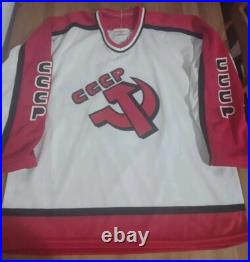 Vintage 80s CCCP Soviet Union MiC Home CCM Jersey Size Men's Large