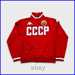 Vintage 90s Kappa Track Jacket Mens XL Red CCCP Soviet Union Full Zip Tracksuit