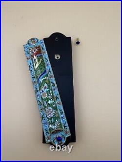 Vintage/Antique Enamel & Wooden Mezuzah Stamped 84 made in former Soviet Union