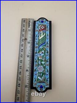 Vintage/Antique Enamel & Wooden Mezuzah Stamped 84 made in former Soviet Union