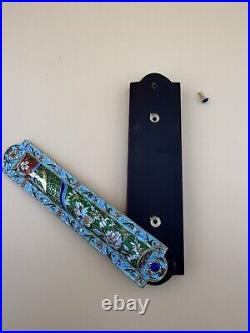 Vintage/Antique Enamel & Wooden Mezuzah Stamped 84 made in former Soviet Union