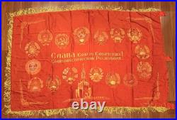 Vintage Big double-sided Flag soviet period Original