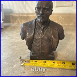 Vintage Bronze Bust VI Lenin USSR Soviet Union Statue Sculpture Sculpture Art
