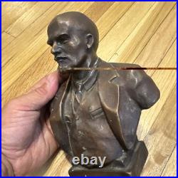 Vintage Bronze Bust VI Lenin USSR Soviet Union Statue Sculpture Sculpture Art